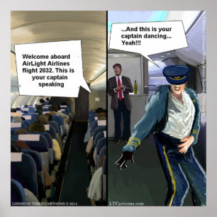 Affiche drôle de pilote hipster