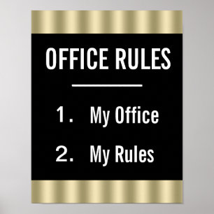 Affiche drôle de règles de bureau