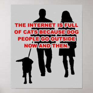 Affiche drôle de signe de personnes chats contre p