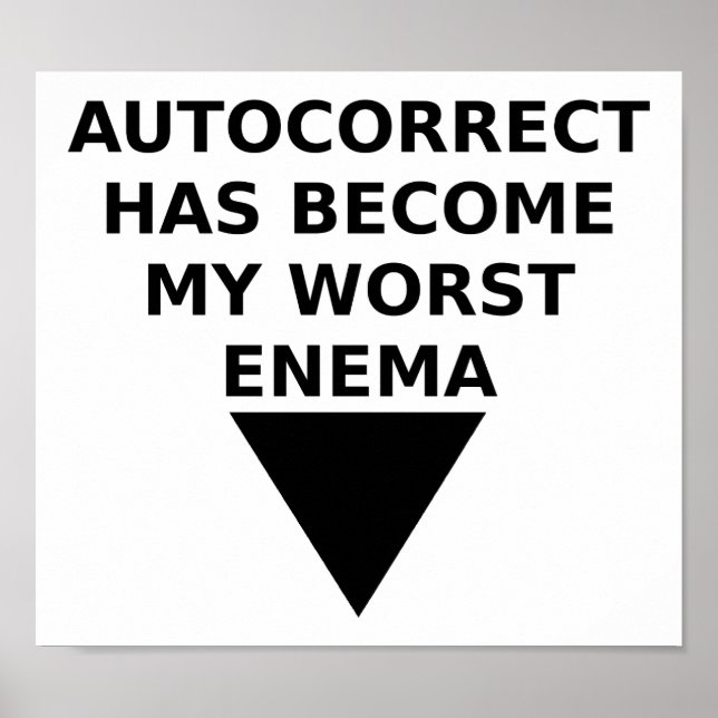 Affiche drôle d'ennemi autocorrigé (Devant)