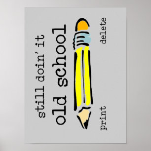 Affiche drôle d'humour crayon vintage