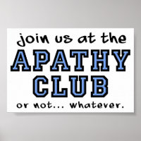 Affiche drôle du Club Apathie