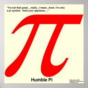 Affiche drôle et humble Pi R carré