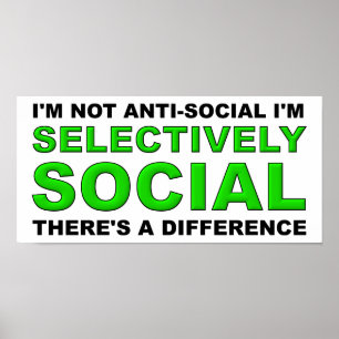 Affiche drôle et sélectivement sociable