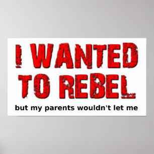 Affiche drôle "Je voulais me rebeller"
