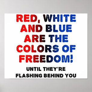 Affiche drôle rouge blanc et bleu