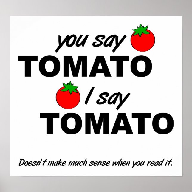 Affiche drôle Tomate Tomate (Devant)