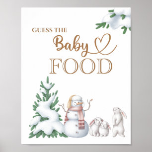 Affiche du baby shower d'hiver "Guess the Baby Foo