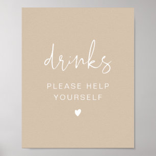 Affiche du bar à boissons beiges INDIE Bohemian