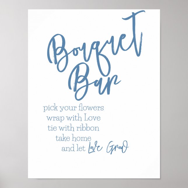 Affiche du bar de bouquets bleu poussiéreux (Devant)