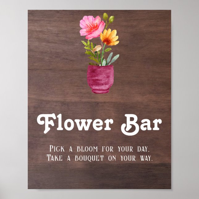 Affiche du bar de fleurs rustique en pot Mason (Devant)