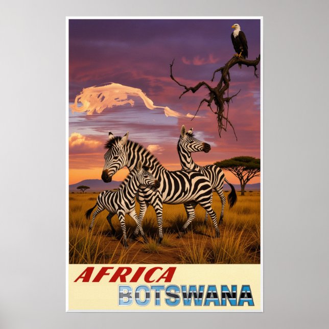 Affiche du Botswana, Afrique (Devant)