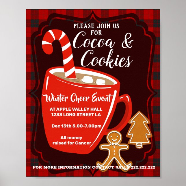 Affiche du cacao et des cookies (Devant)