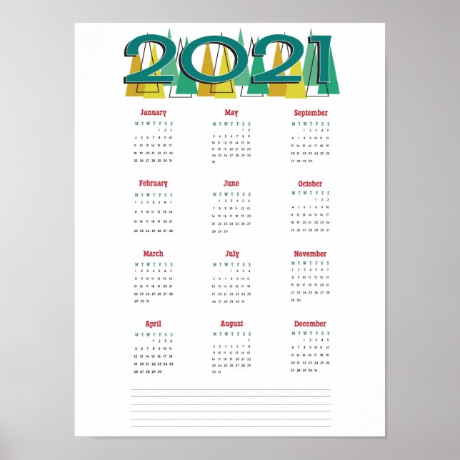 Affiche du calendrier 2021 (Devant)