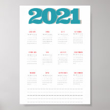 Affiche du calendrier 2021