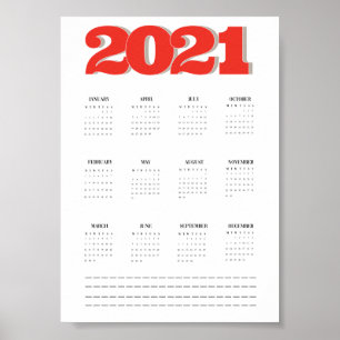 affiche du calendrier 2021