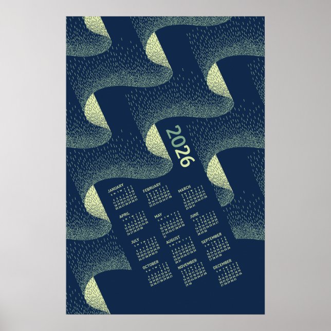 Affiche du calendrier 2026 Aurora Borealis (Devant)