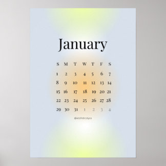Affiche du calendrier de janvier 2023
