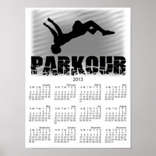 Affiche du calendrier de l'athlète Parkour 2013