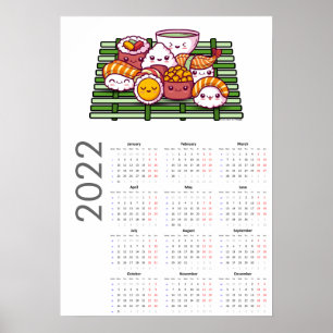 Affiche du calendrier des sushis 2022