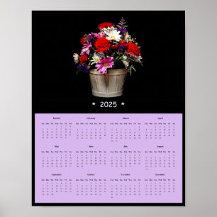 Affiche du calendrier mural des fleurs de printemp