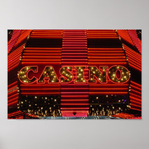 Affiche du casino Red neon à Las Vegas