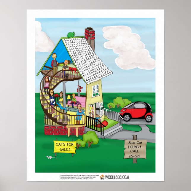 Affiche du chat rouge "Une maison fortifiée" (Devant)