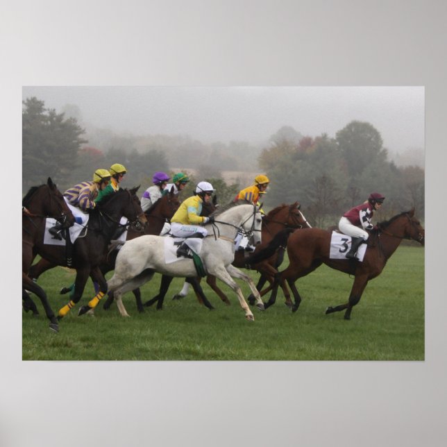 Affiche du cheval de course Imprimer (Devant)