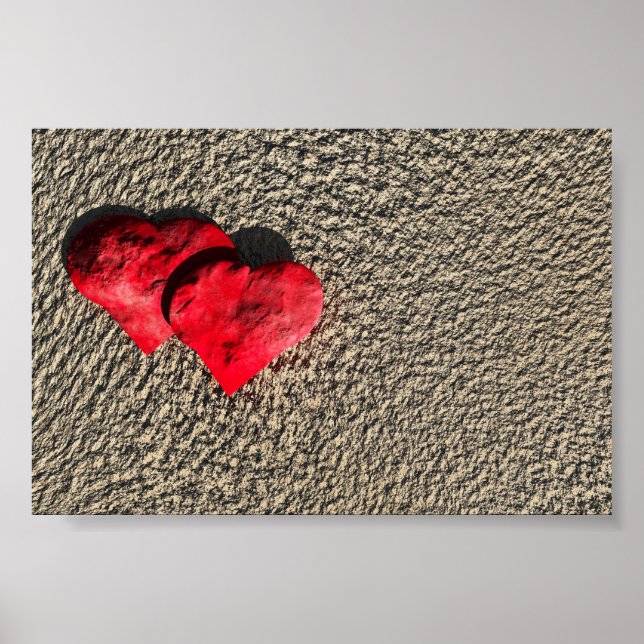 affiche du coeur sur sable (Devant)