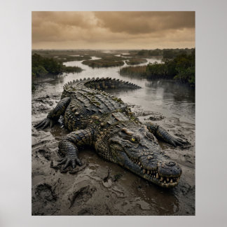 Affiche du delta boueux du crocodile de pierre