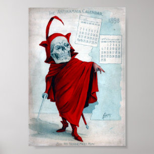Affiche du diable squelette du calendrier Antikamn