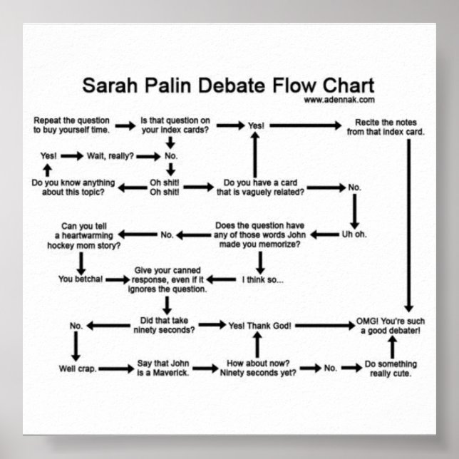 Affiche du diagramme de flux du débat Sarah Palin (Devant)