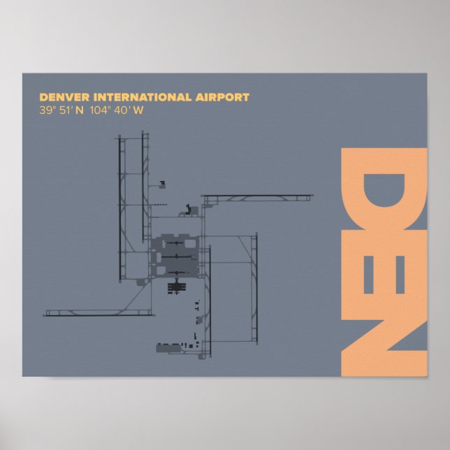 Affiche du diagramme de l'aéroport de Denver (DEN) (Devant)