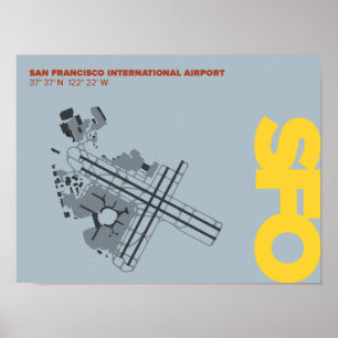 Affiche du diagramme de l'aéroport de San Francisc