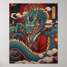 Affiche du dragon traditionnel chinois