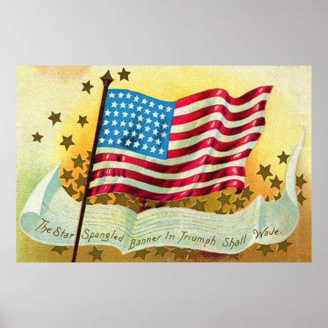 Affiche du drapeau américain de la bannière étoilé (Devant)