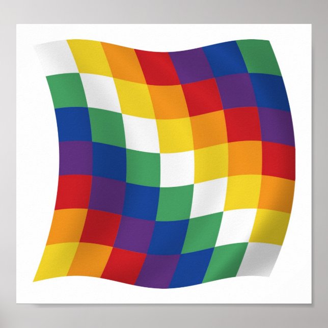 Affiche du drapeau aymara Imprimer (Devant)
