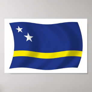 Affiche du drapeau de Curaçao