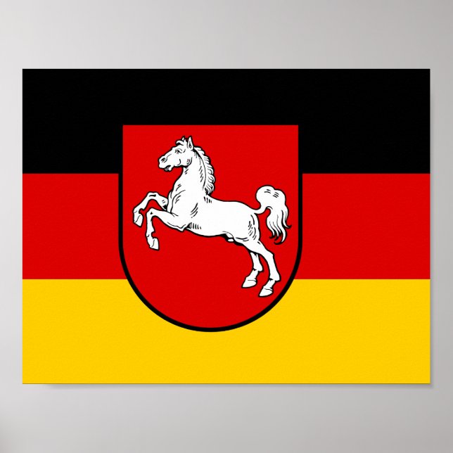 Affiche du drapeau de la Basse-Saxe (Devant)