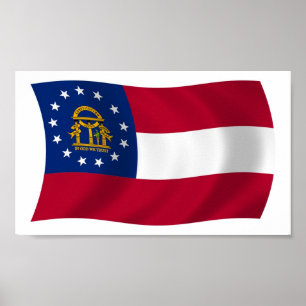 Affiche du drapeau de la Géorgie