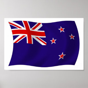 Affiche du drapeau de la Nouvelle-Zélande