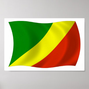 Affiche du drapeau de la République du Congo Impri