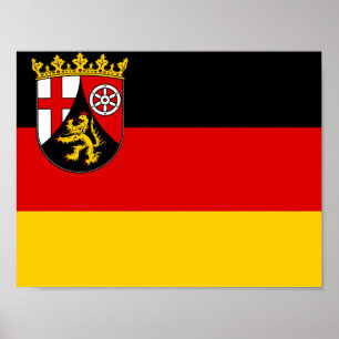 Affiche du drapeau de la Rhénanie-Palatinat
