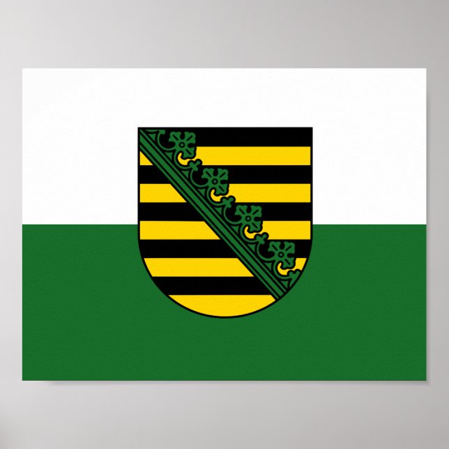 Affiche du drapeau de la Saxe (Devant)