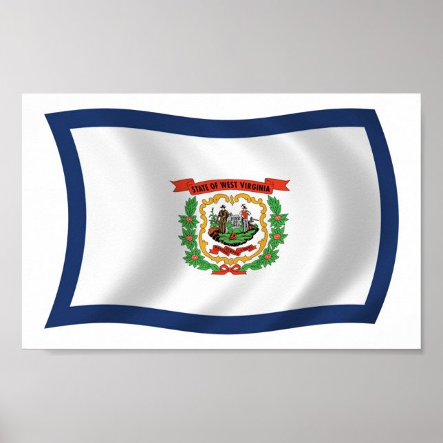 Affiche du drapeau de la Virginie-Occidentale (Devant)