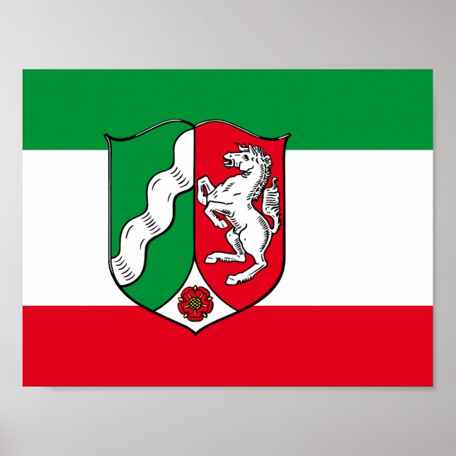 Affiche du drapeau de la Westphalie de Rhénanie-du (Devant)