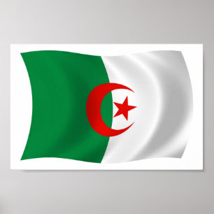 Affiche du drapeau de l'Algérie