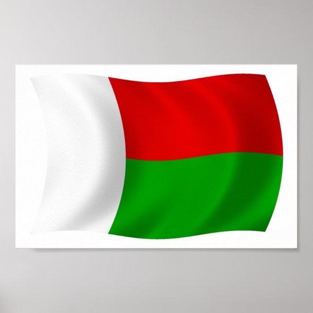 Affiche du drapeau de Madagascar (Devant)