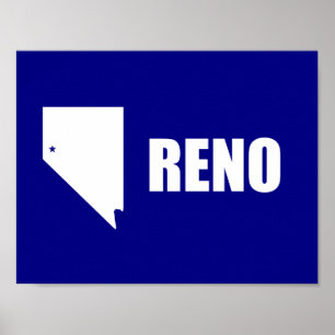 Affiche du drapeau de Reno, Nevada