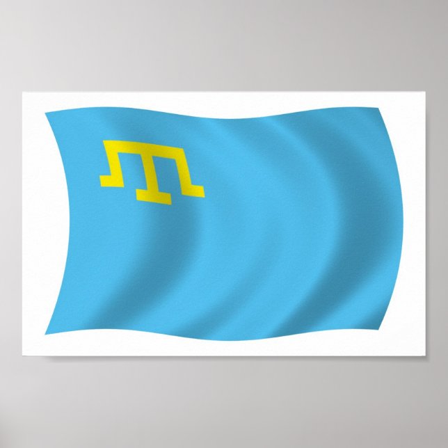 Affiche du drapeau de Tatars de Crimée (Devant)